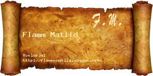 Flamm Matild névjegykártya